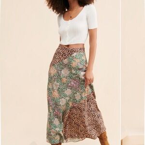 Kachel x Anthropologie Mixed Print Slip Skirt